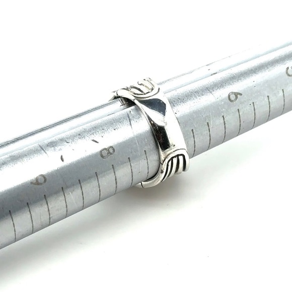 John Hardy Sterling Silver Bamboo Hematite Ring - Picture 7 of 7